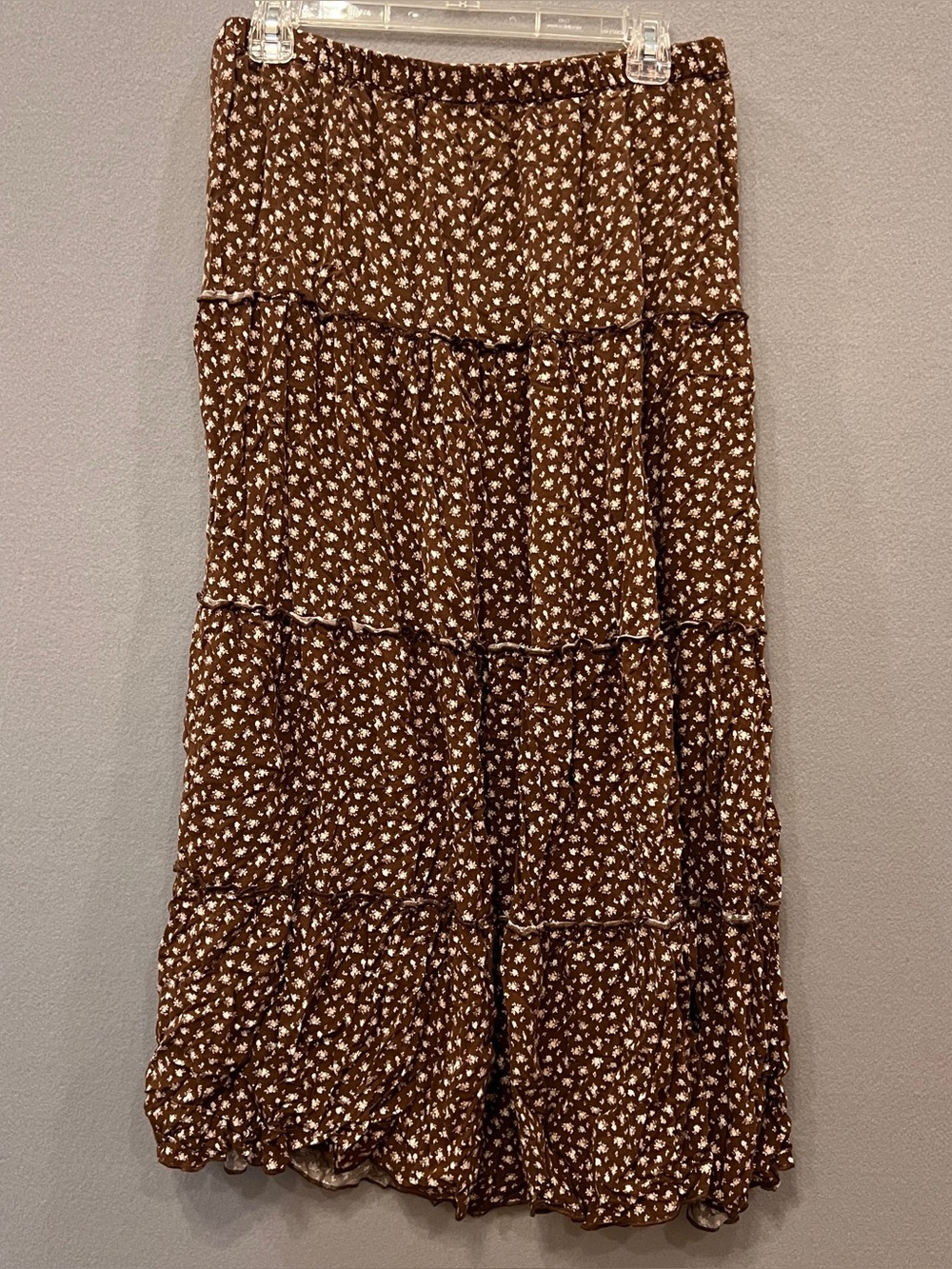 Aeropostale Brown Floral Maxi Skirt, Size L